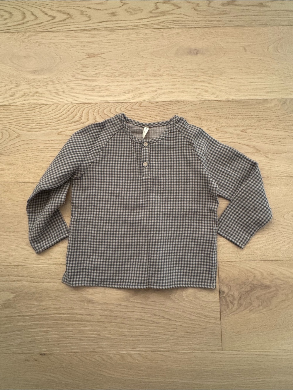 Quincy Mae Gray Gingham Long Sleeve Shirt 4-5Y